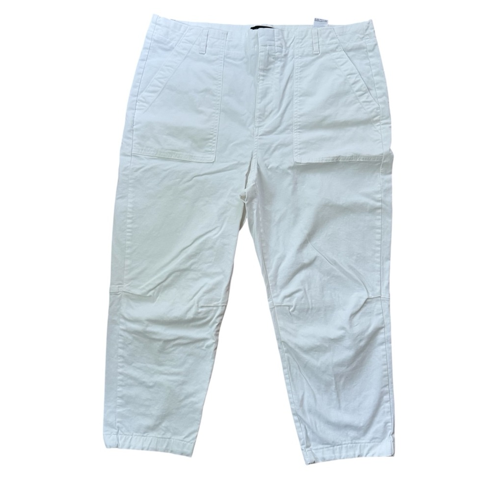 Banana‎ Republic White Chino Pants Girlfriend Fit Size 14P
